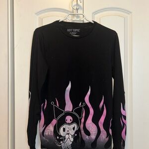 Kuromi Hot Topic Black and Pink Long Sleeve Shirt